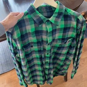Green and Black Hurley Flannel